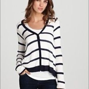 Splendid Womens Navy & White Harbor Striped Cardi